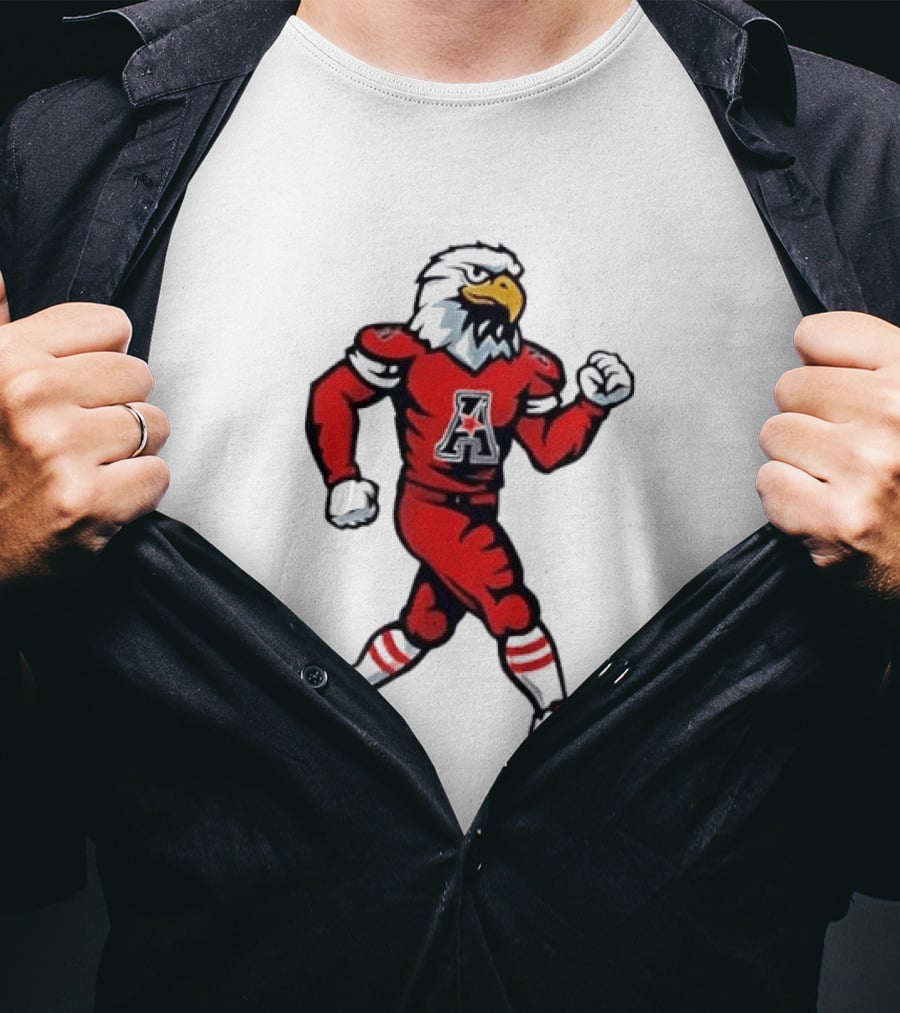 Eagle Running Sport Red Football T-Shirt