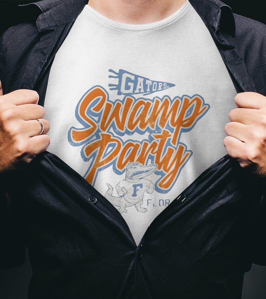 Gators Swamp Party Florida Retro Alligator T-Shirt