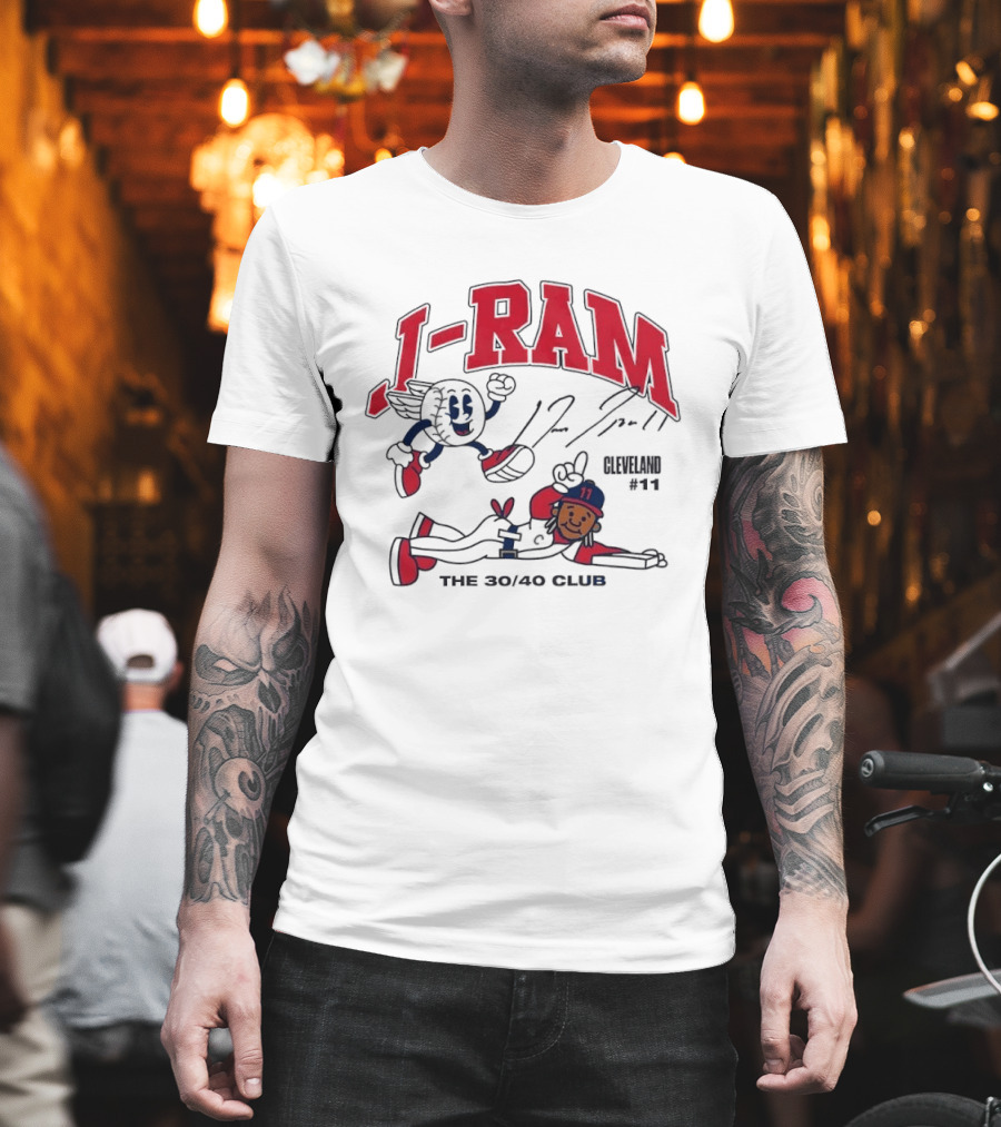 J RAM Jose Ramirez The 30/40 Club Cleveland 11 Baseball T-Shirt