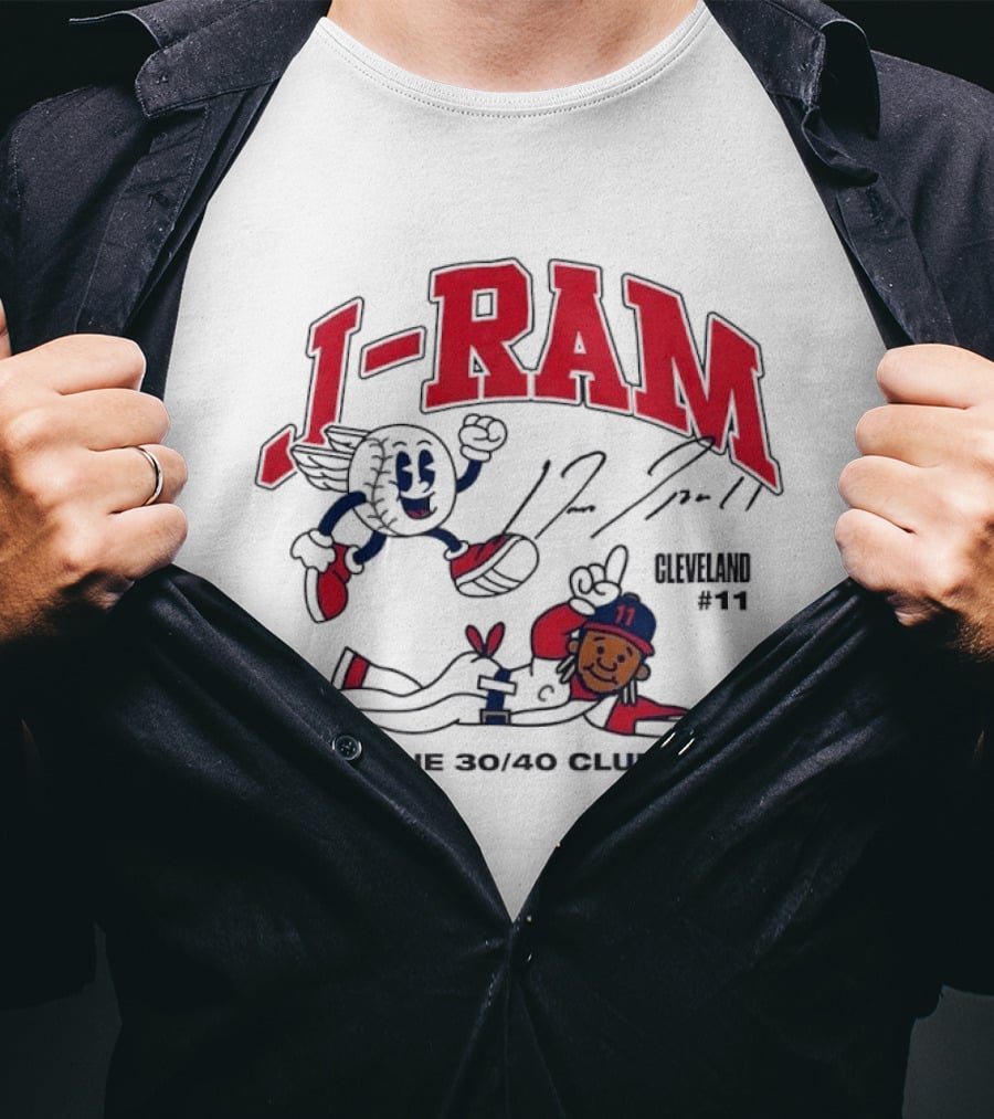 J RAM Jose Ramirez The 30/40 Club Cleveland 11 Baseball T-Shirt