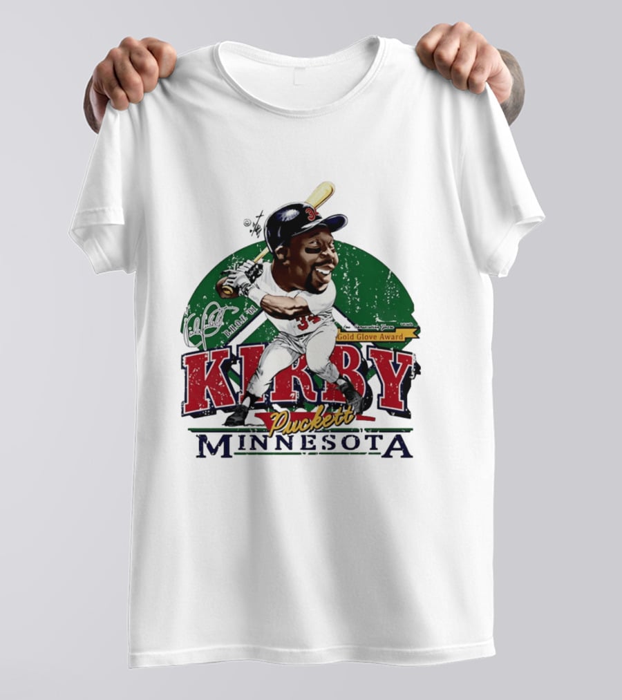 Kirby Puckett Minnesota Gold Glove Award Bruce Stark Collection T-Shirt