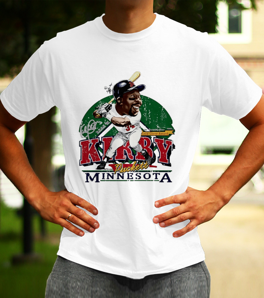 Kirby Puckett Minnesota Gold Glove Award Bruce Stark Collection T-Shirt