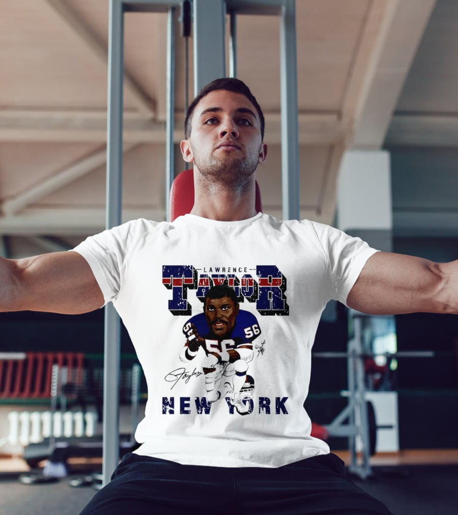 Lawrence Taylor New York Giants Kneeling Bruce Stark Collection T-Shirt