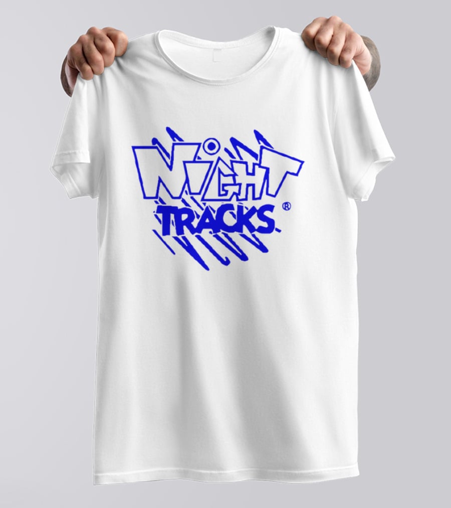 Night Tracks Retro Bold Blue T-Shirt