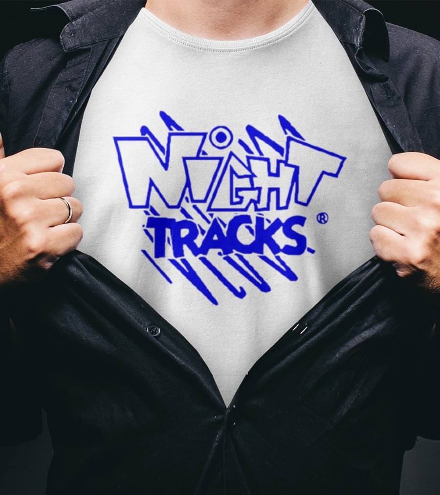 Night Tracks Retro Bold Blue T-Shirt