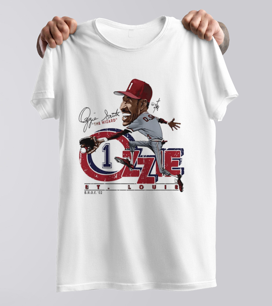 Ozzie Smith St Louis Cardinals Bruce Stark "The Wizard" Collection T-Shirt
