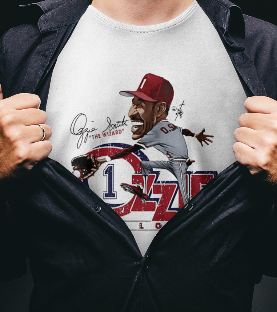 Ozzie Smith St Louis Cardinals Bruce Stark "The Wizard" Collection T-Shirt