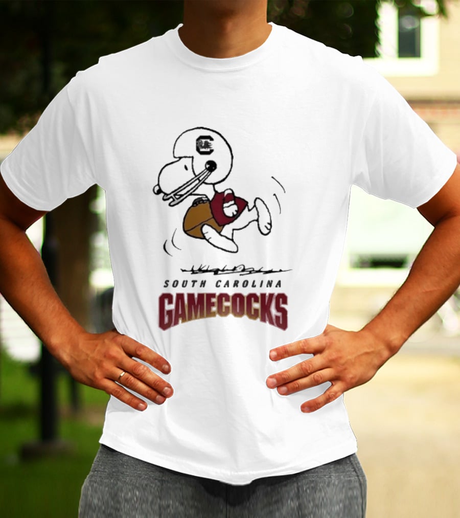 South Carolina Gamecocks Peanuts Snoopy Football T-Shirt