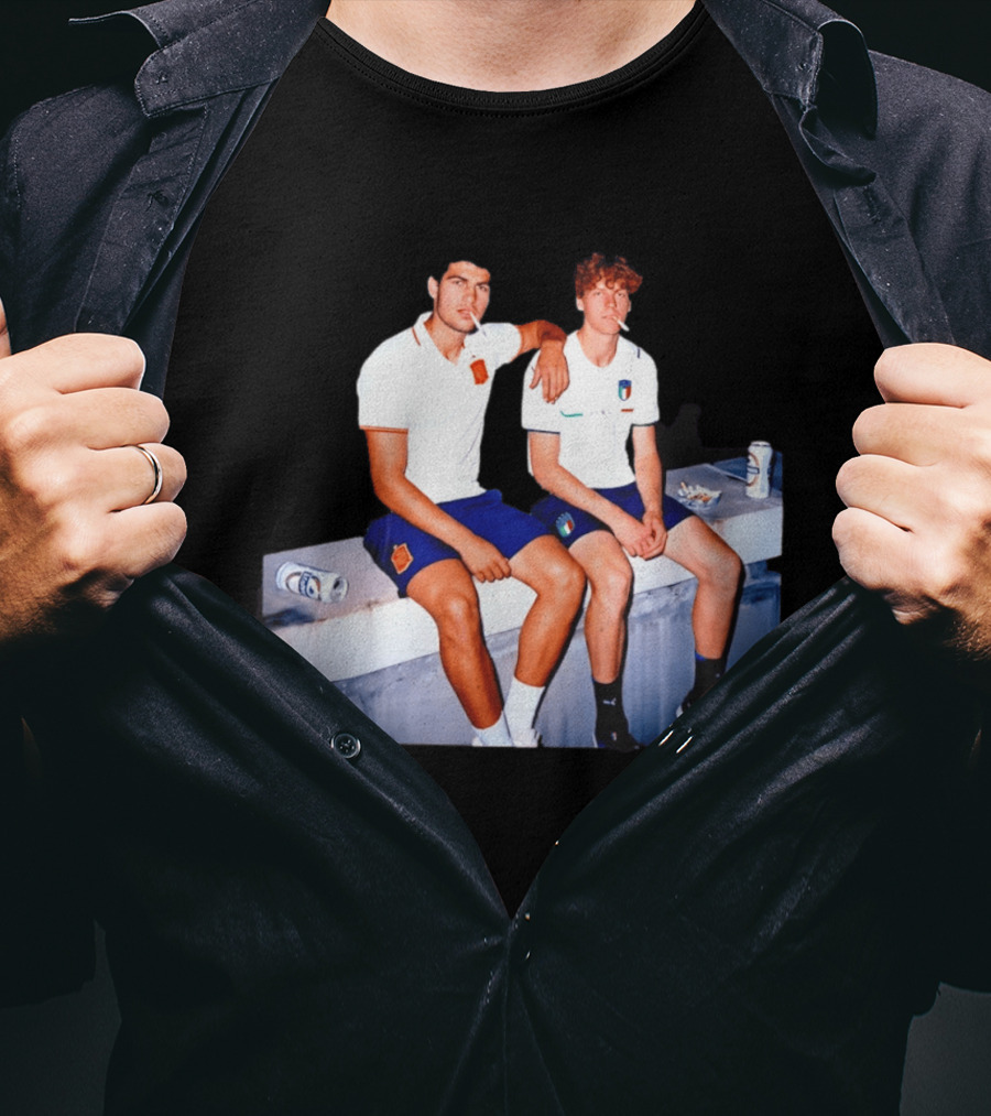 2026 Tennis Spain Italy Carlos Alcaraz Jannik Sinner Smoking T-Shirt
