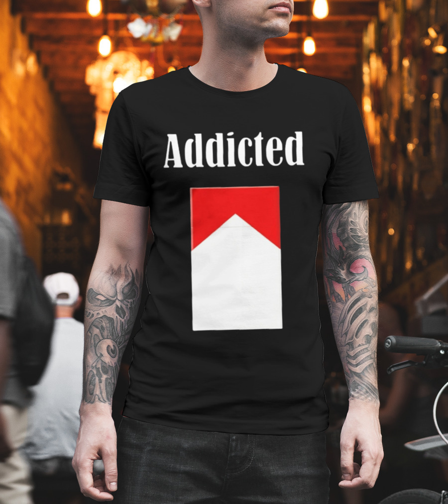 Addicted Cigarette Pack Minimalist Marlboro T-Shirt