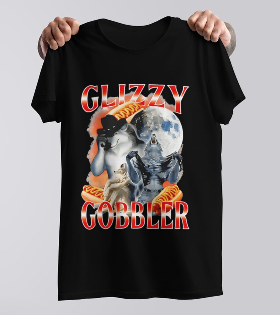 Glizzy Gobbler Wolf Moon Hot Dog Meme T-Shirt
