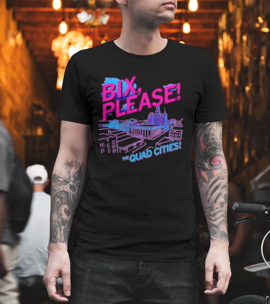 Bix Please The Quad Cities Skyline Retro Aesthetic T-Shirt