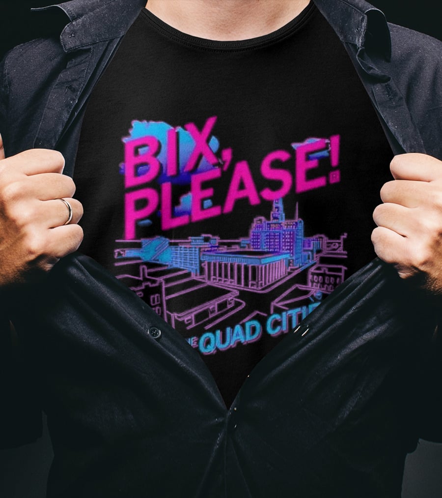Bix Please The Quad Cities Skyline Retro Aesthetic T-Shirt