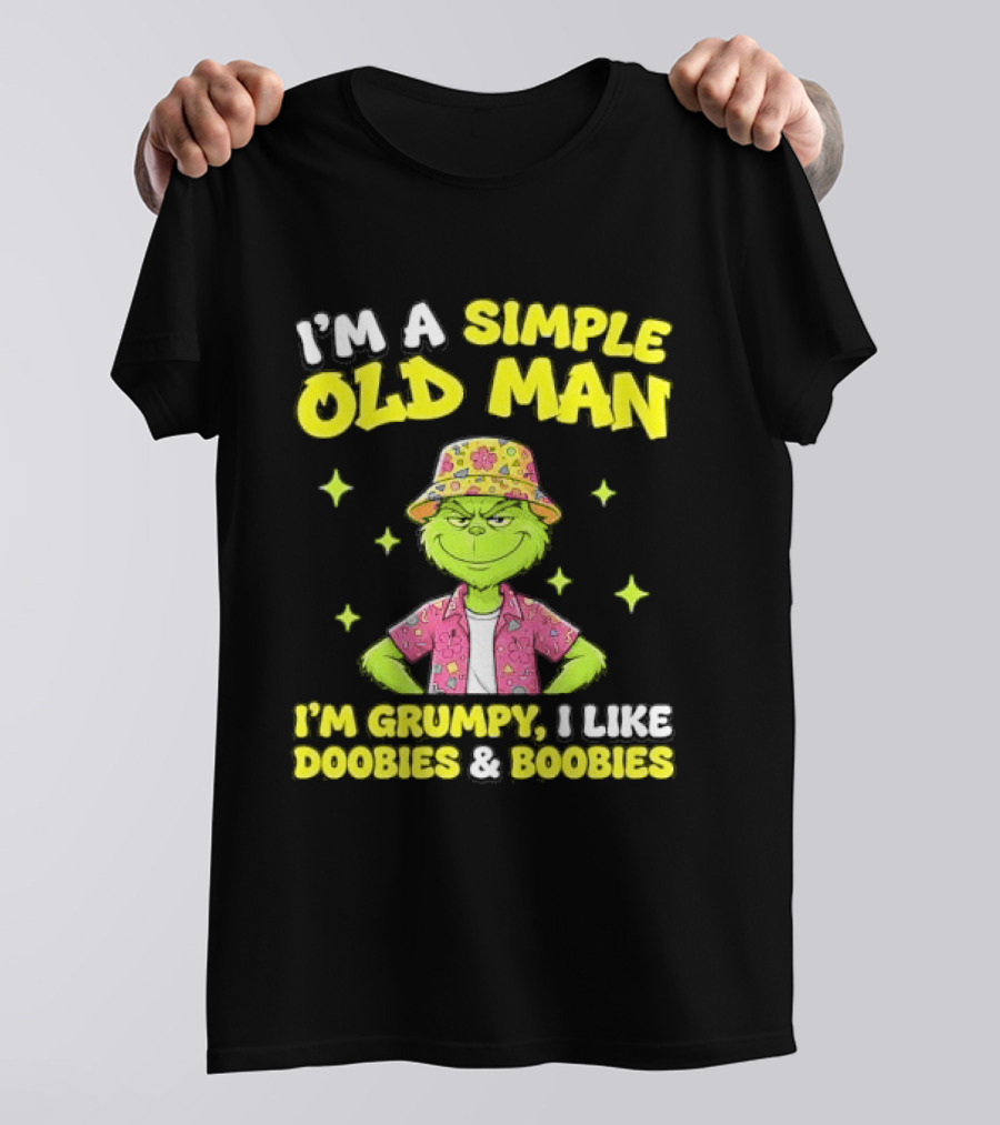 I'm A Simple Old Man Grumpy I Like Boobies Hawaiian Hat T-Shirt