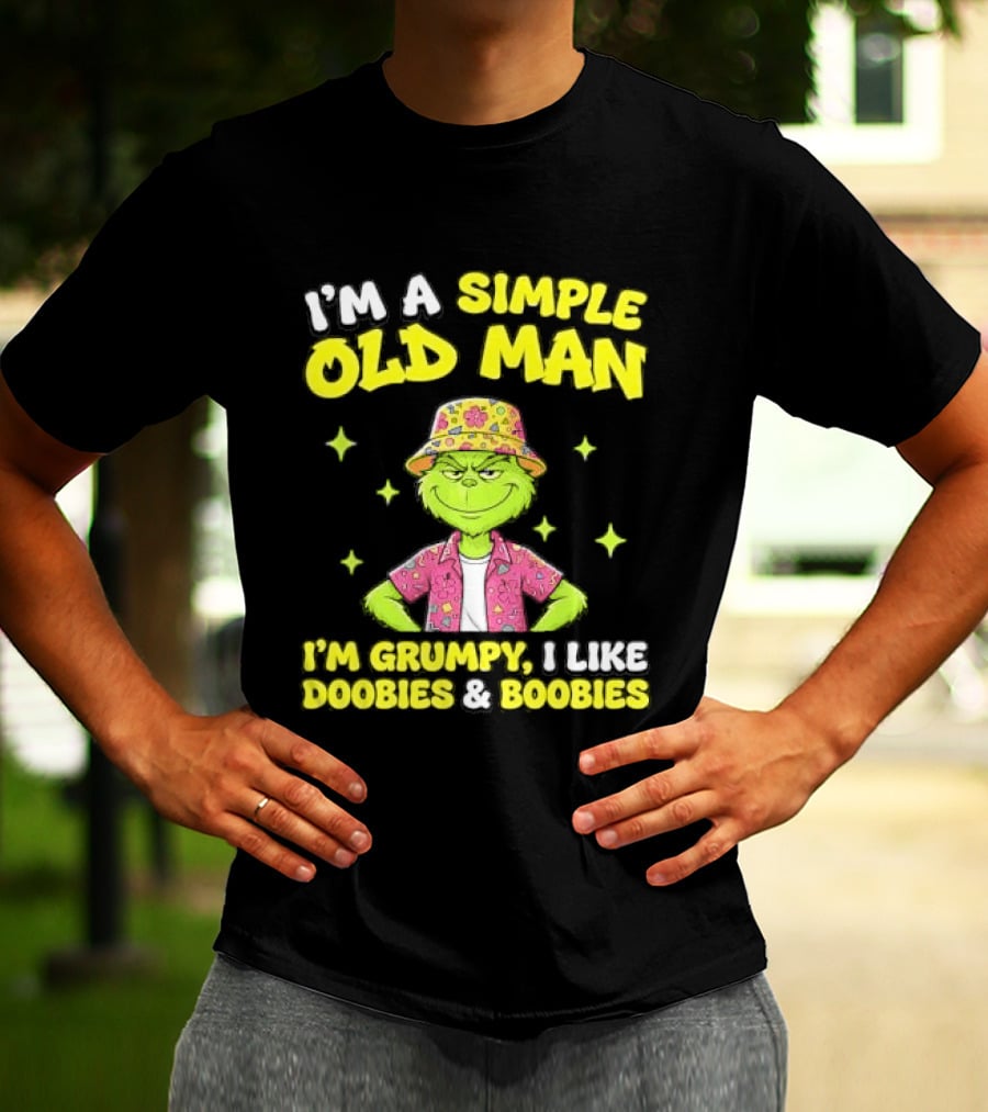 I'm A Simple Old Man Grumpy I Like Boobies Hawaiian Hat T-Shirt