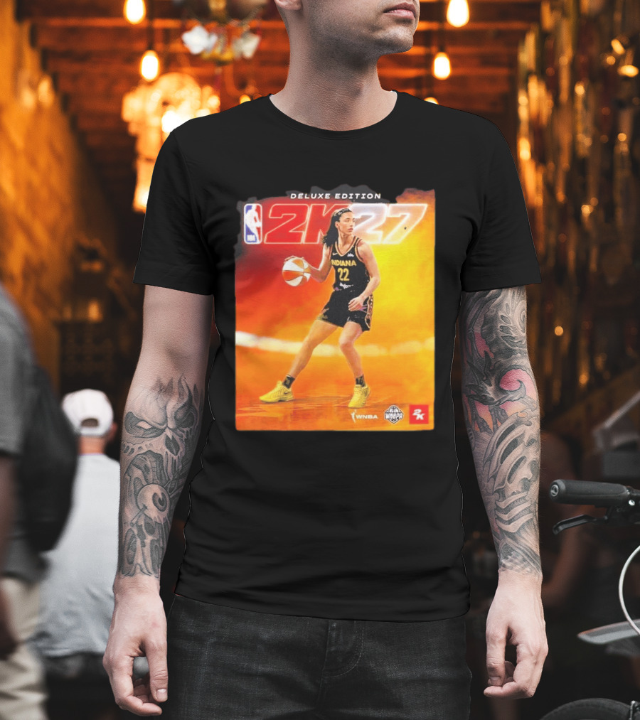 WNBA Caitlin Clark Indiana Fever NBA 2K27 Deluxe Edition Cover Athlete T-Shirt