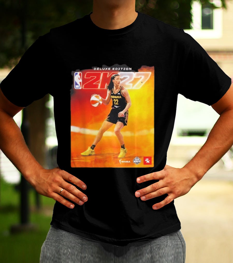 WNBA Caitlin Clark Indiana Fever NBA 2K27 Deluxe Edition Cover Athlete T-Shirt