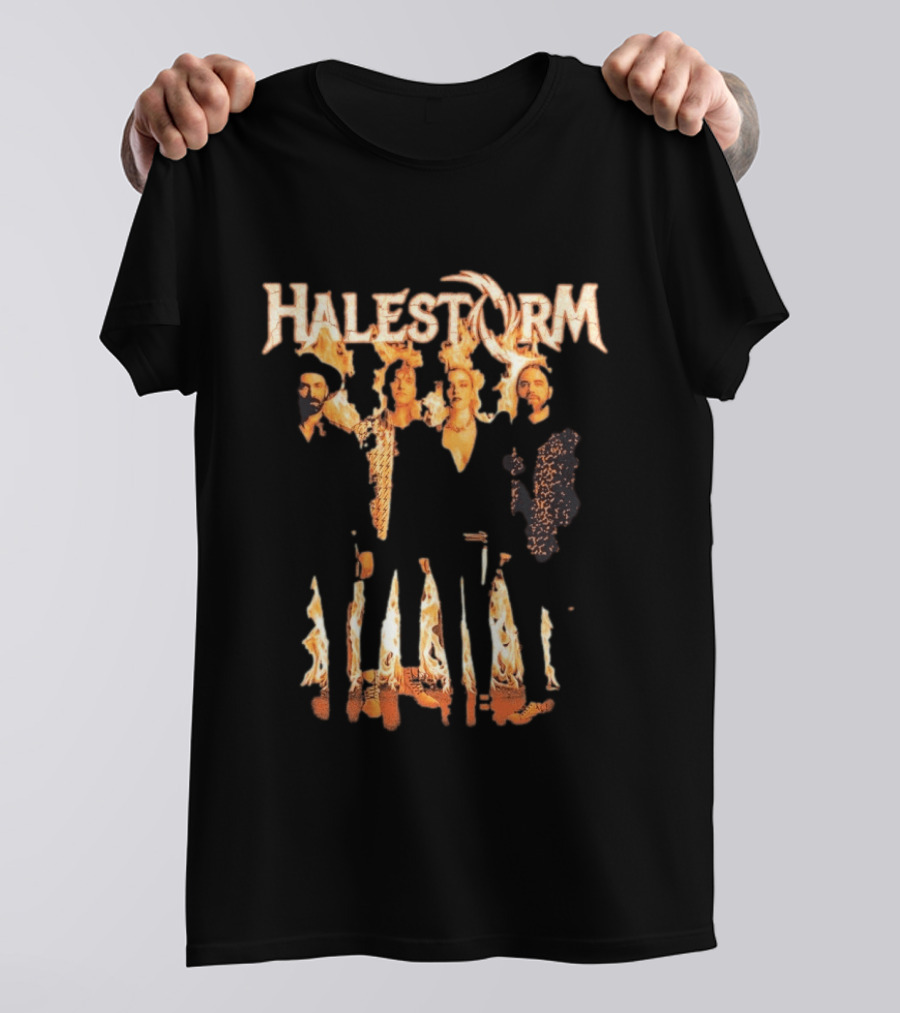 Halestorm Firestorm Band Members Flames T-Shirt