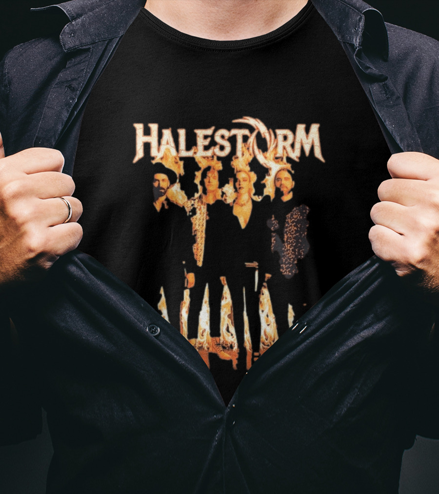 Halestorm Firestorm Band Members Flames T-Shirt