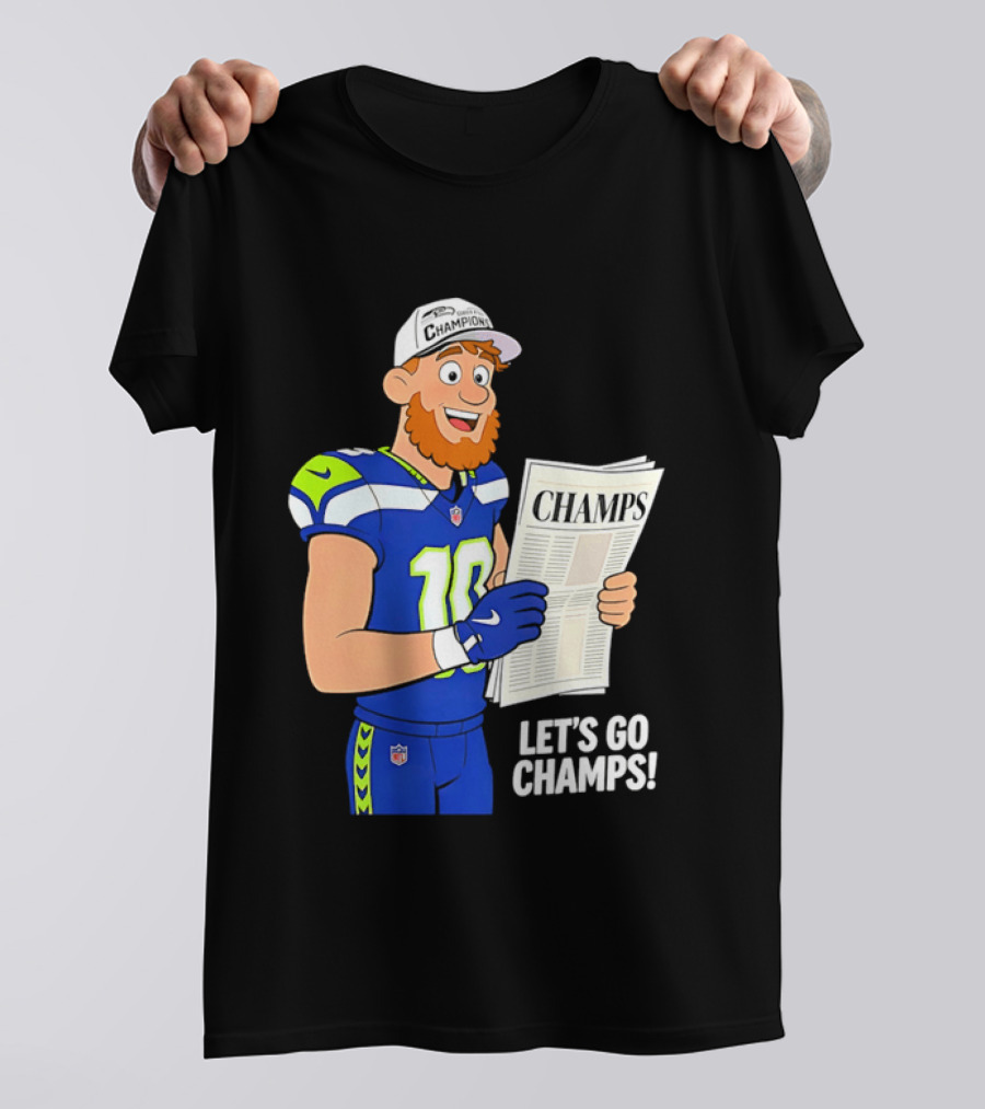 Champs Let's Go Champs Seattle Seahawks Football Fan Celebration T-Shirt