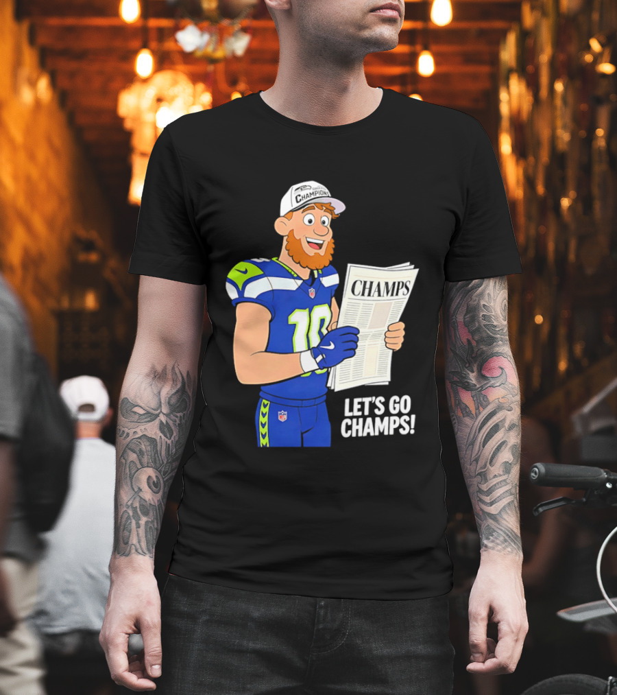 Champs Let's Go Champs Seattle Seahawks Football Fan Celebration T-Shirt