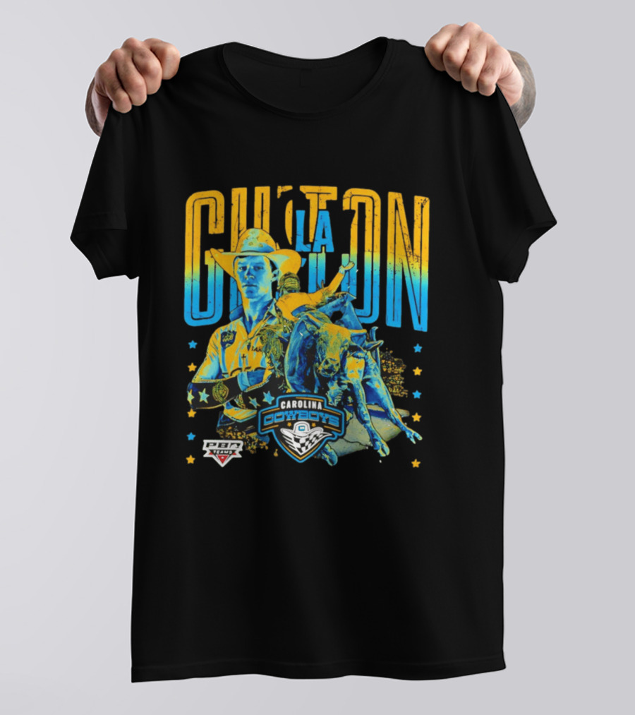 Carolina Cowboys Clay Guiton PBR Ranch Riding Champion T-Shirt