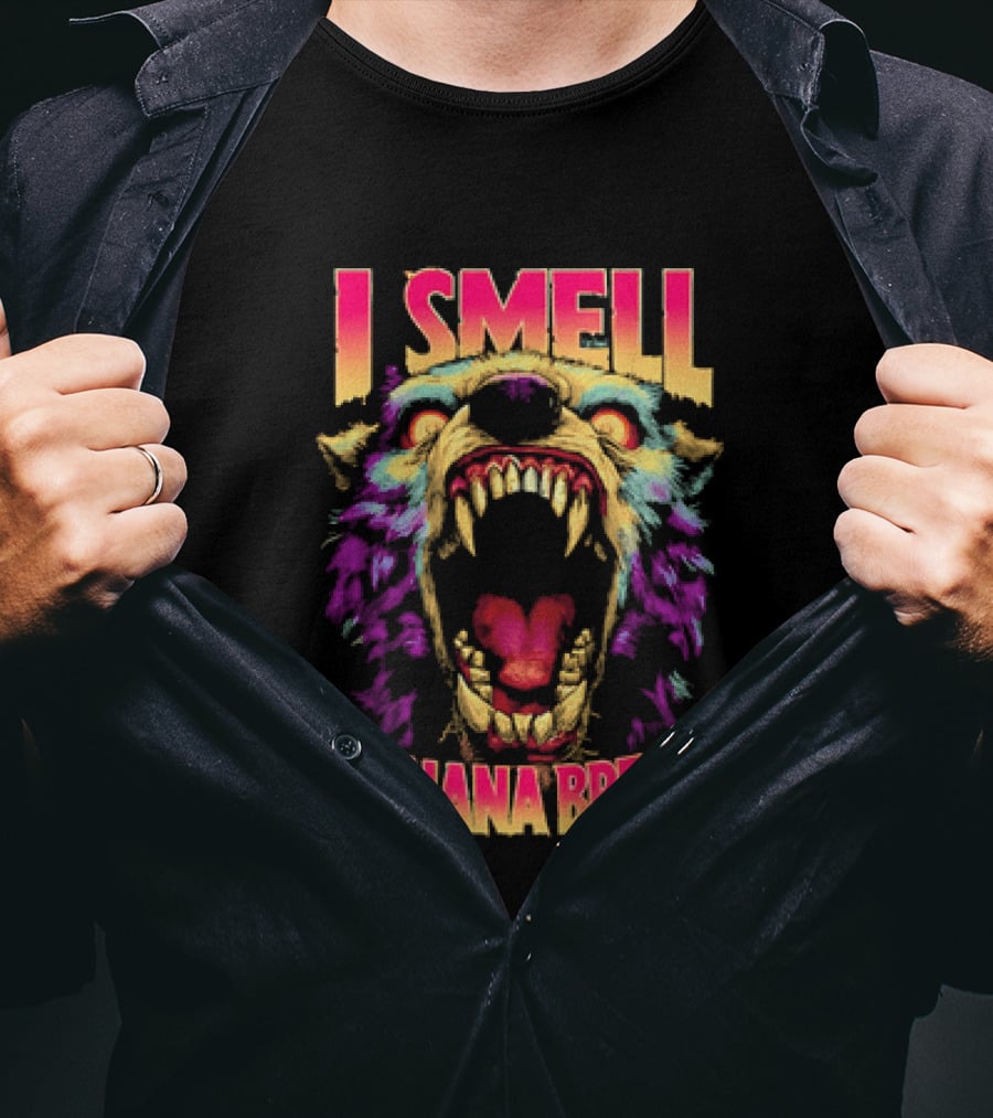 Hungry Werewolf I Smell Banana Bread Colorful Roaring Beast T-Shirt