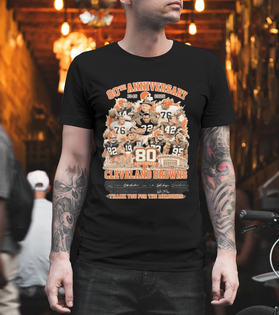 Cleveland Browns 80th Anniversary 1946 2026 Thank You For The Memories T-Shirt