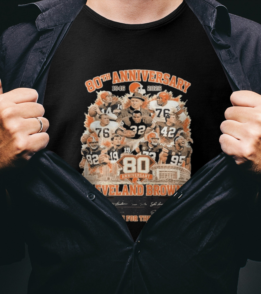 Cleveland Browns 80th Anniversary 1946 2026 Thank You For The Memories T-Shirt