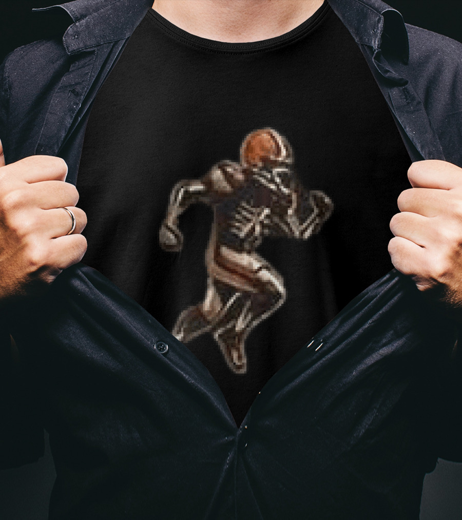 Cleveland Browns Skeleton Football Fan Spirit Runs In My Blood T-Shirt