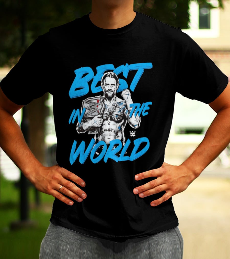 CM Punk Best In The World WWE Champion Sketch T-Shirt