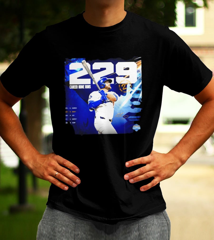 Max Muncy Los Angeles Dodgers 229 Career Home Runs Celebration MLB Champions T-Shirt