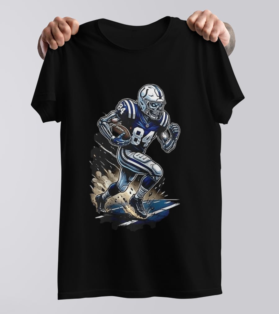 Indianapolis Colts Skeleton Football Player Runs In My Blood T-Shirt