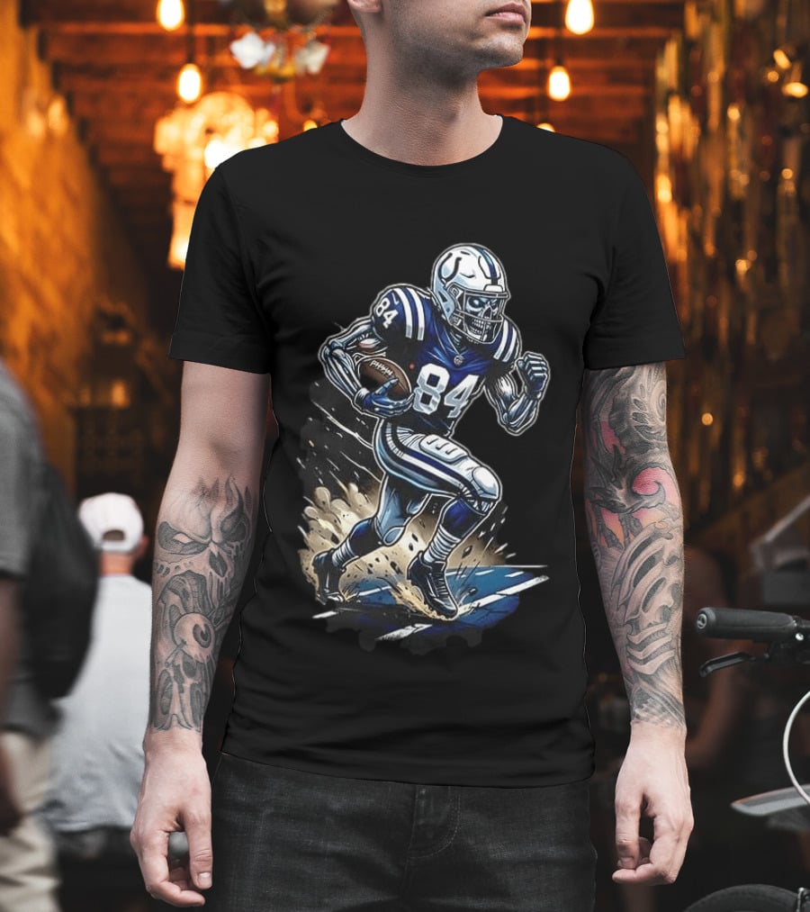 Indianapolis Colts Skeleton Football Player Runs In My Blood T-Shirt