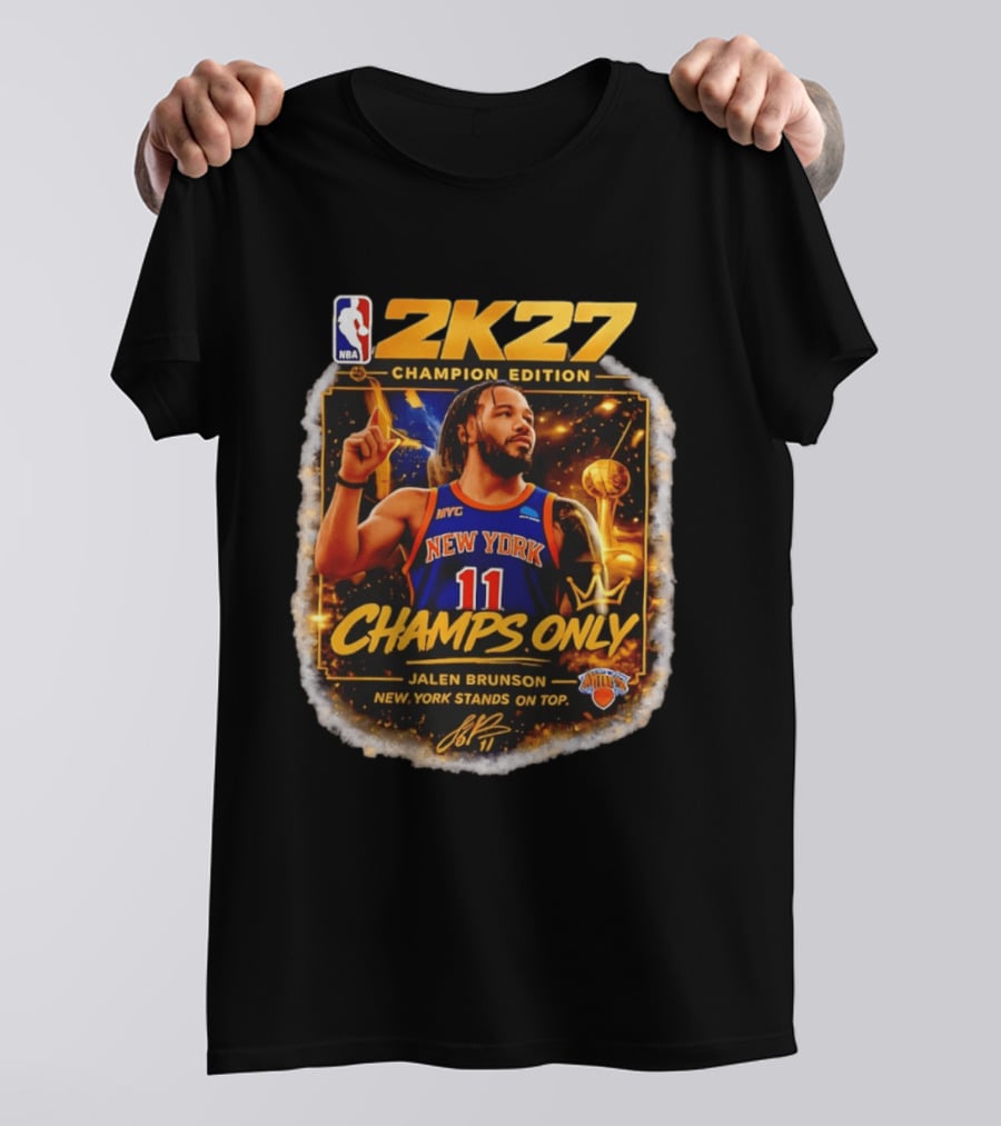 NBA 2K27 Champion Edition Jalen Brunson New York Knicks Champs Only T-Shirt