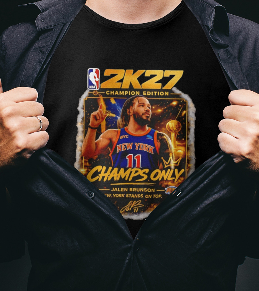 NBA 2K27 Champion Edition Jalen Brunson New York Knicks Champs Only T-Shirt