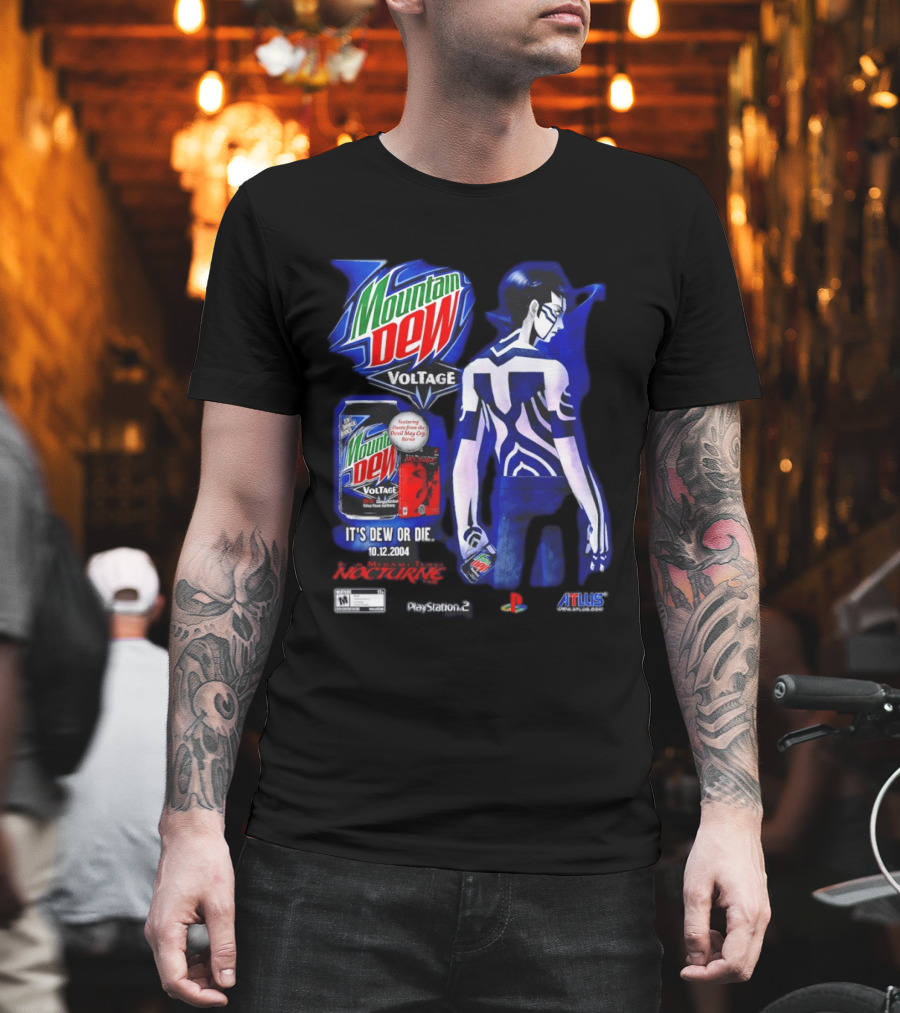 Mountain Dew Voltage Nocturne Devil May Cry Featuring Dante It's Dew Or Die 10.12.2004 PlayStation 2 Atlus T-Shirt