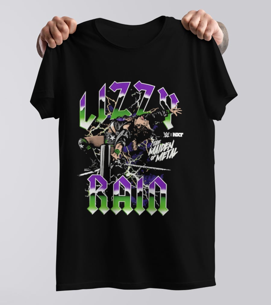 Lizzy Rain NXT The Maiden Of Metal WWE Floral Power T-Shirt