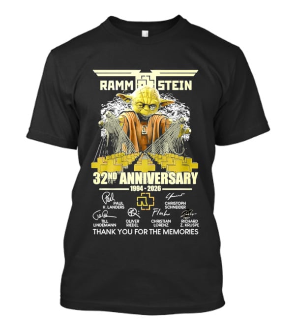 Rammstein 32Nd Anniversary 1994 2026 Thank You For The Memories Yoda Edition T-Shirt