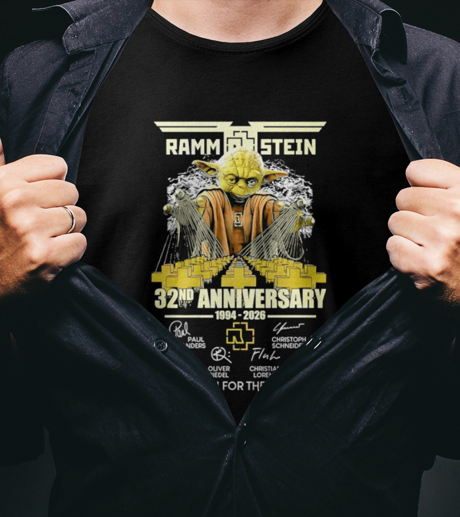 Rammstein 32Nd Anniversary 1994 2026 Thank You For The Memories Yoda Edition T-Shirt