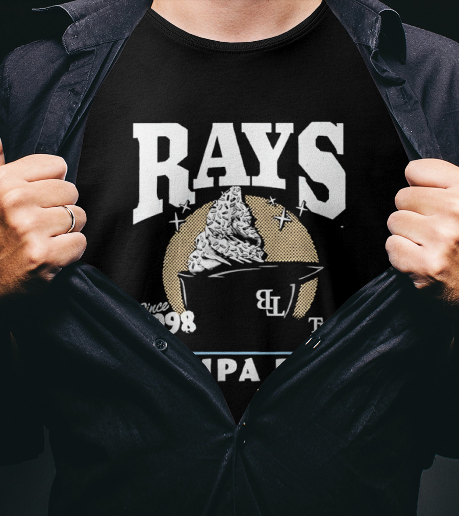 Rays Since 1998 Tampa Bay TB BL Ice Cream Baseball Helmet T-Shirt