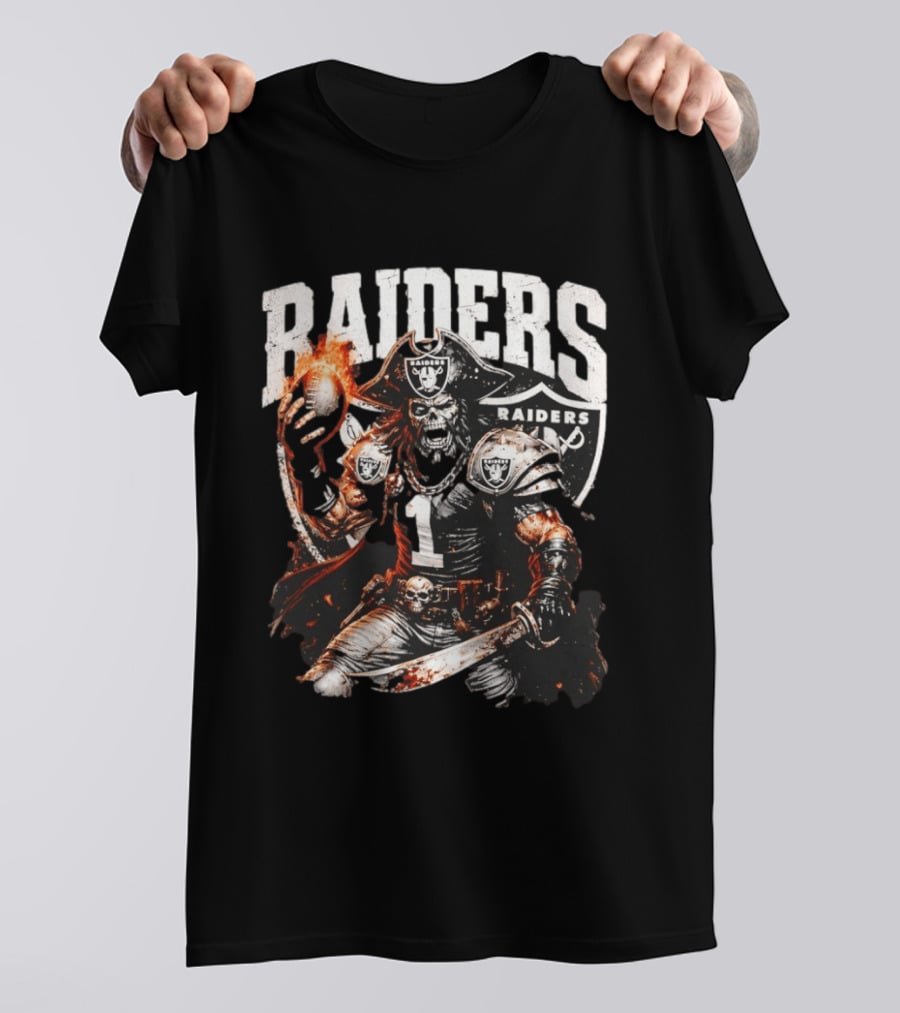 Las Vegas Raiders Skeleton Pirate Football 2026 T-Shirt