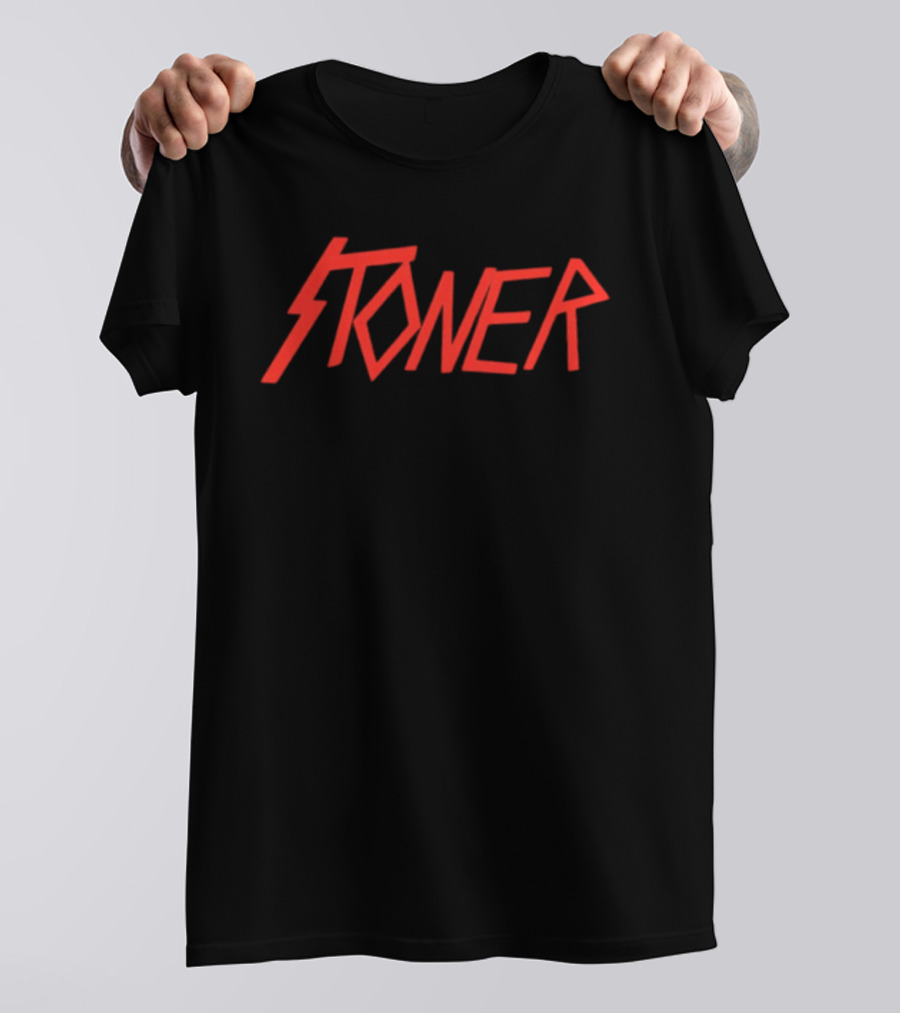Stoner Heavy Metal Red Lightning Bolt T-Shirt