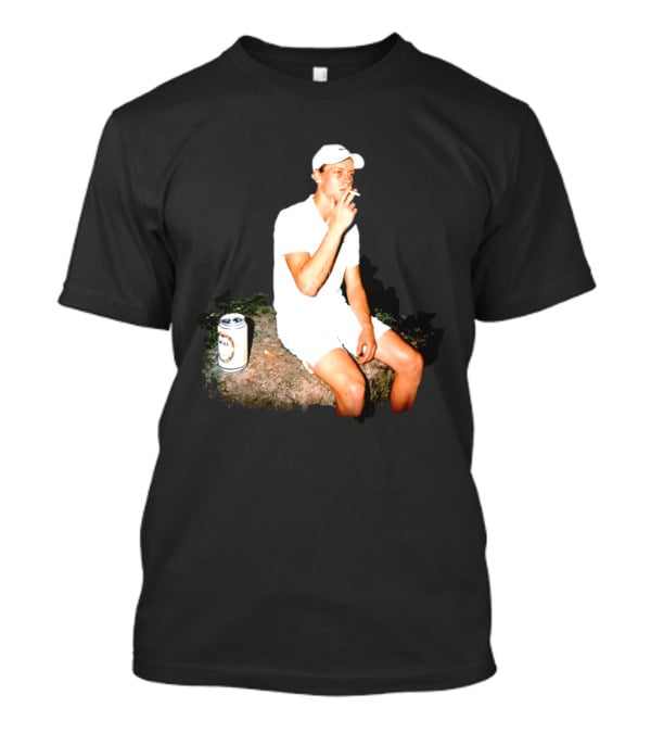 Wimbledon 2026 Men's Singles Italy Jannik Sinner Smoking With Beer T-Shirt