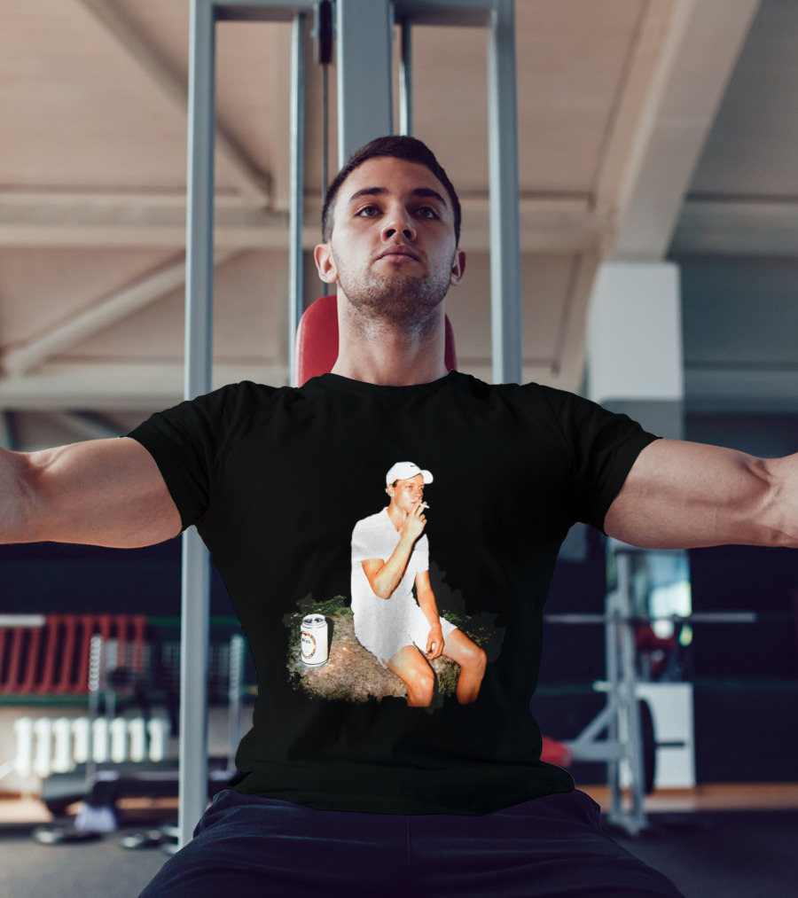 Wimbledon 2026 Men's Singles Italy Jannik Sinner Smoking With Beer T-Shirt