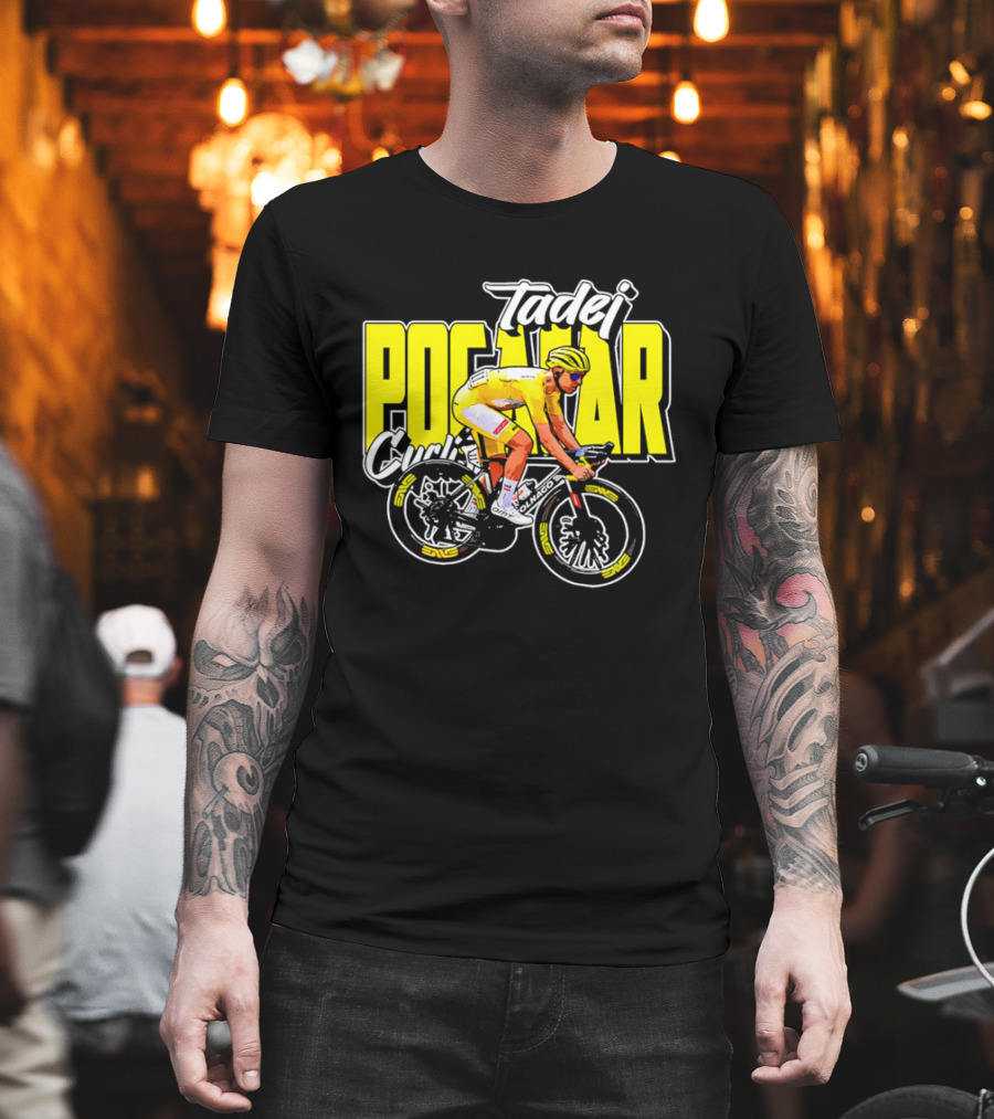 Tadej Pogacar Cycling Yellow Jersey Race Champion T-Shirt