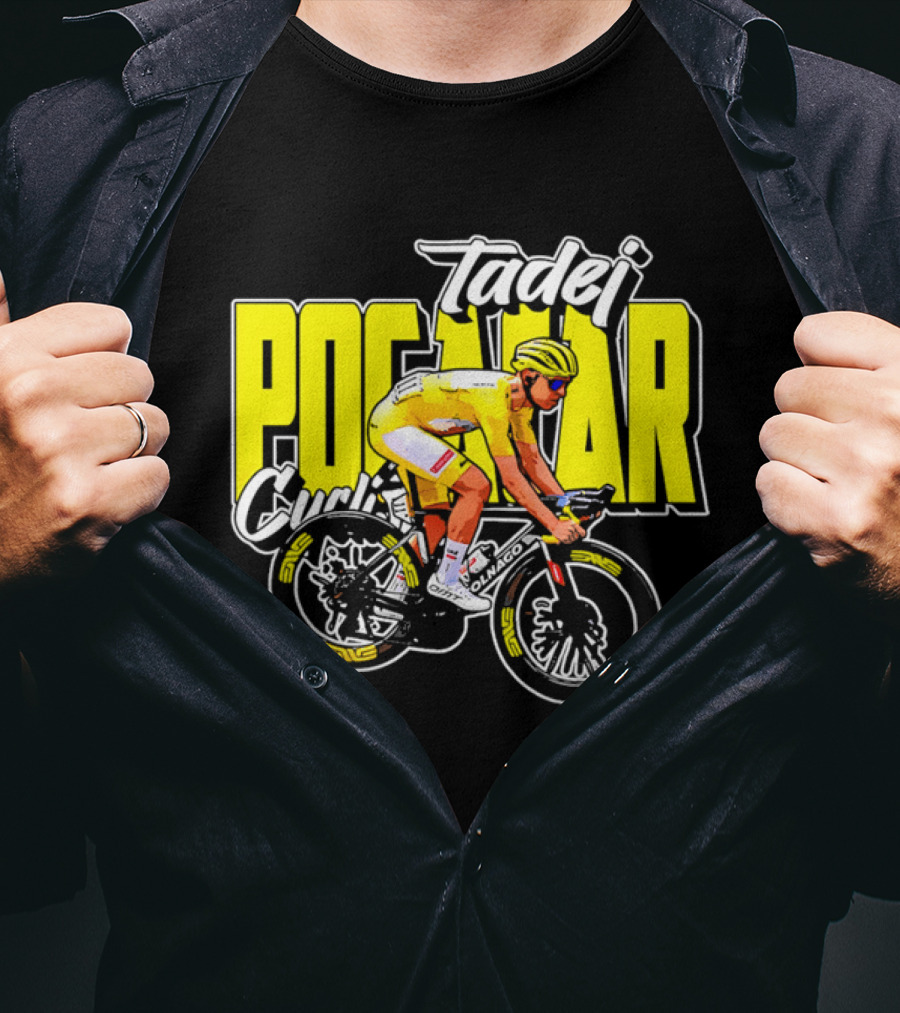 Tadej Pogacar Cycling Yellow Jersey Race Champion T-Shirt