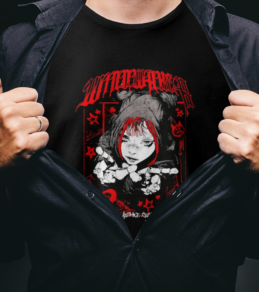 Windwaker Wish A Mfer Would Red And Black Graphic With Stars And Peace T-Shirt