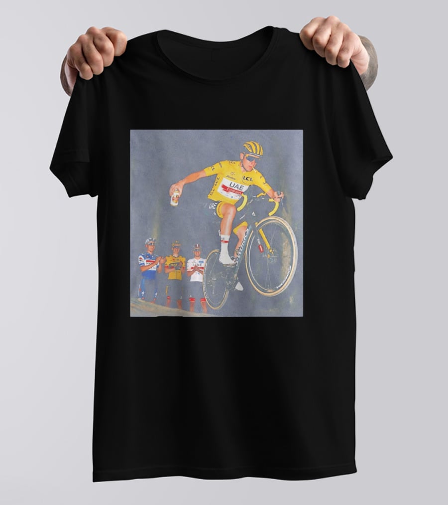 Tadej Pogačar UAE Emirates Cycling Team With Beer Can Stunt T-Shirt
