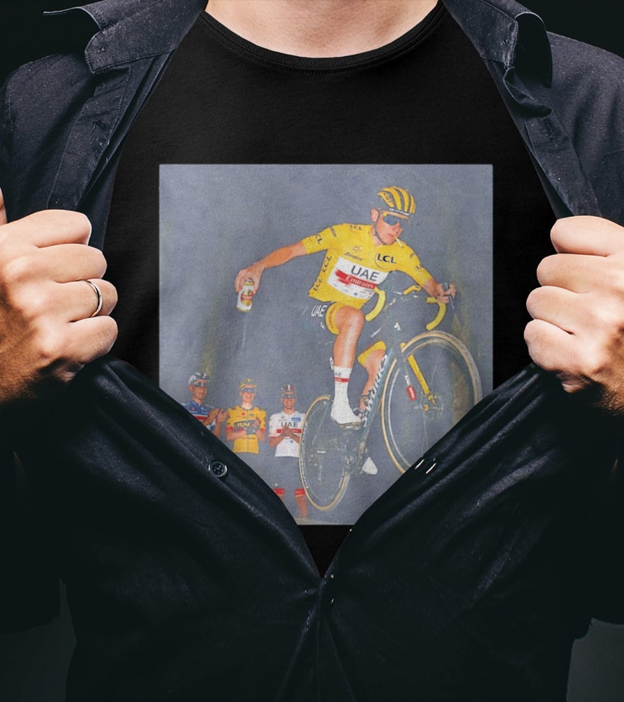 Tadej Pogačar UAE Emirates Cycling Team With Beer Can Stunt T-Shirt
